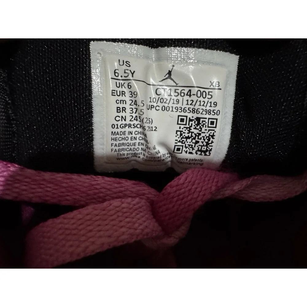 Nike Air Jordan 1‎ Low Black Active Fuchsia GS CT1564-005 Youth Size 6.5y